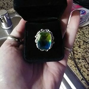 Vintage sterling silver multicolor Stone ring